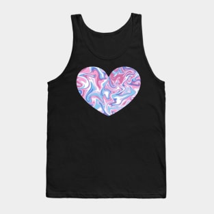 Bigender Pride Marble Heart Tank Top